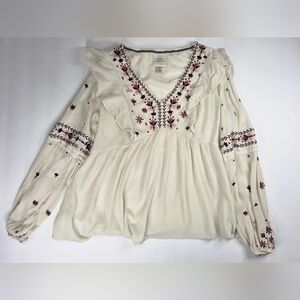 Knox Rose Boho Embroidered Blouse